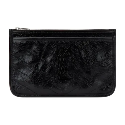 SAINT LAURENT Niki Телячья кожа Клатч Женские Черный