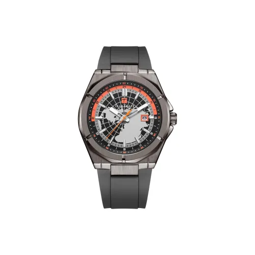 TEAR Trace Кварцевый механизм Силиконовый ремешок Мужские часы Серый циферблат