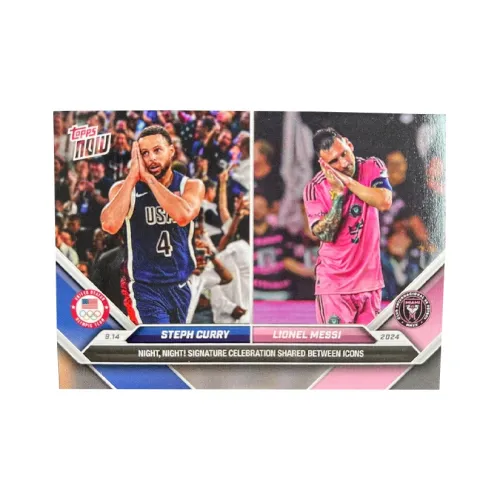 Topps NOW Stephen Curry Lionel Messi Curry Messi Спокойной ночи Спортивные карты 1 шт