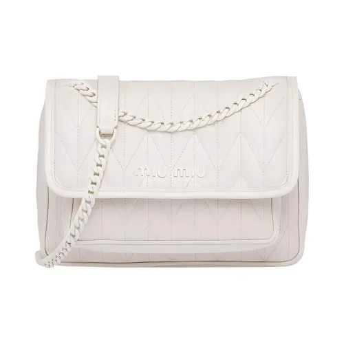 MIU MIU Matelassé Телячья кожа Сумка через плечо Женская Белая