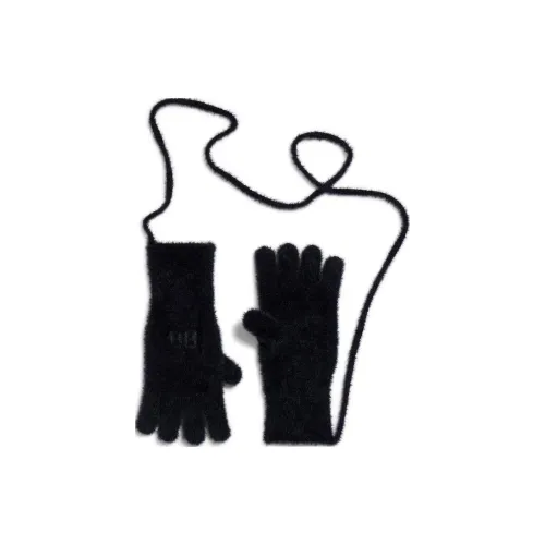 Balenciaga Шерсть Полиамид Вязаные Перчатки Женские Черные