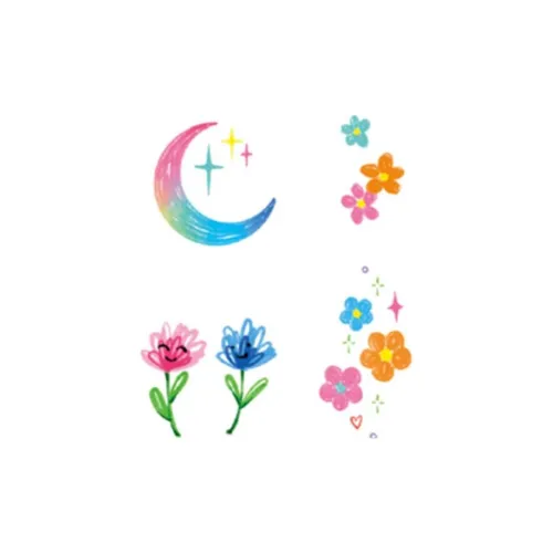 ZAIBIAN Dreamy Moon Floral Design Cute Fresh Tattoo Sticker ЗАЙБИАН Dreamy Moon Floral Design Милый Свежий Тату Наклейка