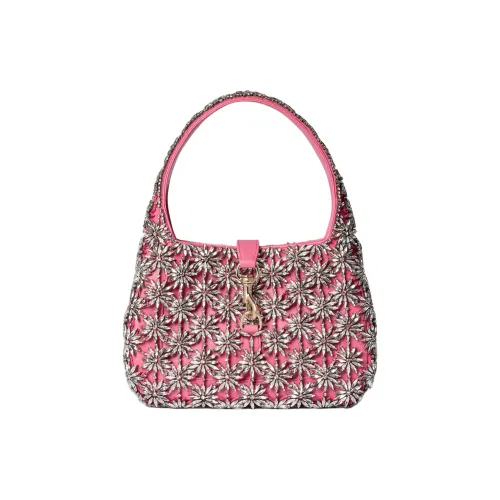 GUCCI Кожа Полумесяц Сумка Плечевая Сумка Маленькая Женская Розовая