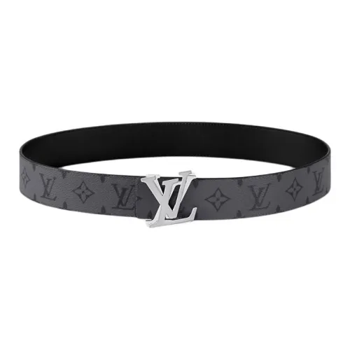 LOUIS VUITTON Холст Ремень Мужской Черный Ширина 4CM