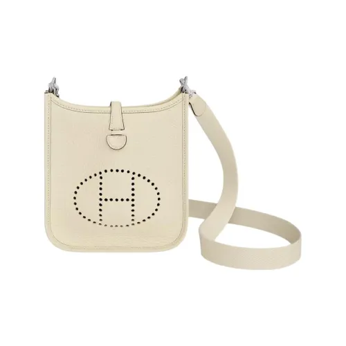 HERMES Evelyne Clemence Телячья кожа Сумка через плечо Женская I2 Nata Кремово-белый