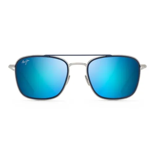 Maui Jim Титановый сплав Нейлон Авиатор Солнцезащитные очки Унисекс Серебряный