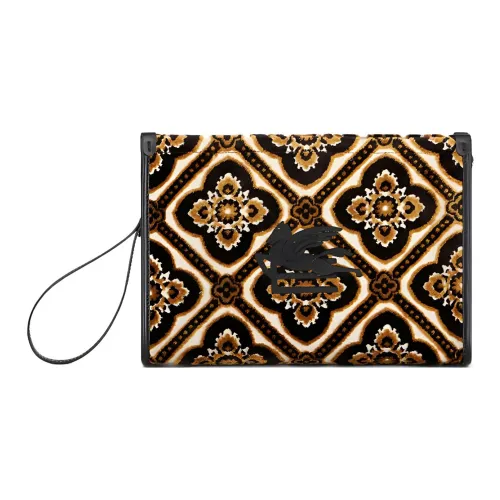 ETRO Pegaso Хлопок Клатч Большой Женский Черный Многоцветный