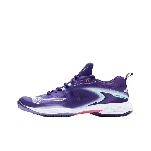 Mizuno противоскользящая устойчивая к истиранию низкий топ обувь для бадминтона унисекс фиолетовый