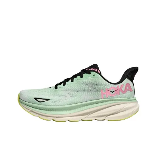 HOKA ONE ONE Clifton 9 Slip-resistant Abrasion-resistant Low Top Casual Marathon Running Shoes Women's Green HOKA ONE ONE Clifton 9 Противоскользящий Устойчивый к истиранию Низкий Топ Повседневные Беговые Кроссовки Женские Зеленые