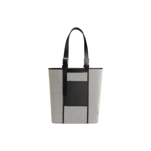 HERMES Etriviere Pocket H Холст с Hunter Кожа And Swift Телячья кожа Сумка через плечо Женская Черная