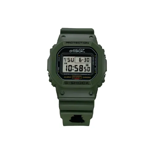 CASIO г Shock Collection Кварцевый механизм Смольный ремешок Часы Мужские Циферблат Зеленый
