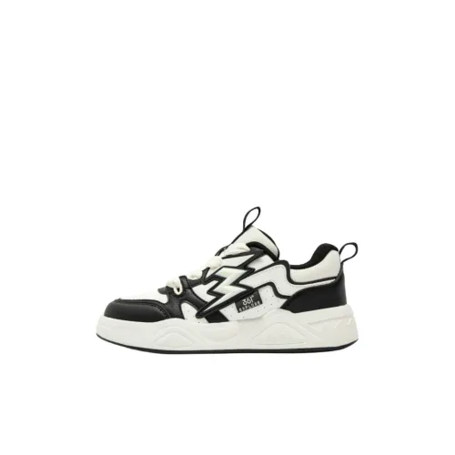 361°KIDS Slip-resistant Abrasion-resistant Low Top Kids Lifestyle Shoes Feather White Carbon Black Kids 361°KIDS Противоскользящие устойчивые к истиранию низкие топы для детей повседневные обувь перо белый углеродный черный для детей