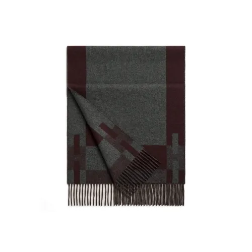 HERMES Кашемир Вязаные Шарфы Мужской Коричневый Серый