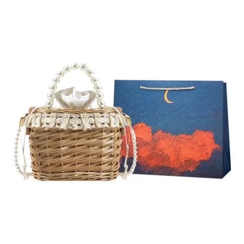 Elsvet Сумка через плечо из соломенной ткани сумка для женщин белый многоцветный