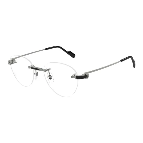 Cartier Металл Круглые Оправы для очков Мужские Серебряные