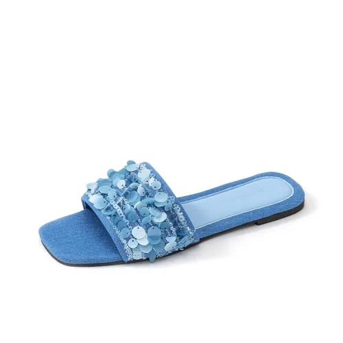 Barphil Slip Resistant Abrasion Resistant Слипоны Женские Джинсовый синий