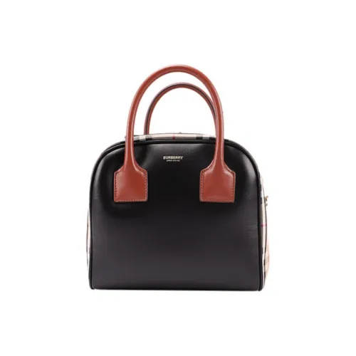 Burberry Cube Half Cube Сумка Винтаж Коровья кожа Сумка для боулинга Сумка через плечо Сумка Маленькая Женская