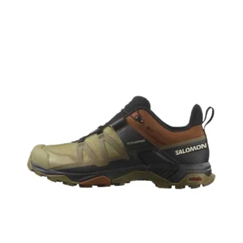 Salomon X Ultra 4 Водонепроницаемый Сцепление Низкий Топ Альпинистская Обувь Мужская Оливково-Зеленая