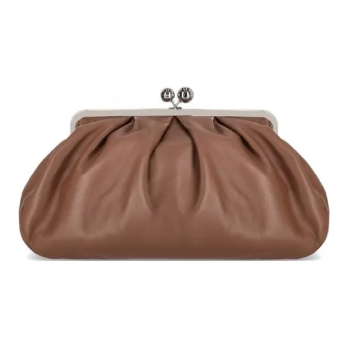WEEKEND MaxMara Мягкая кожа Одно плечо Клатч Большой Женский Светло-коричневый