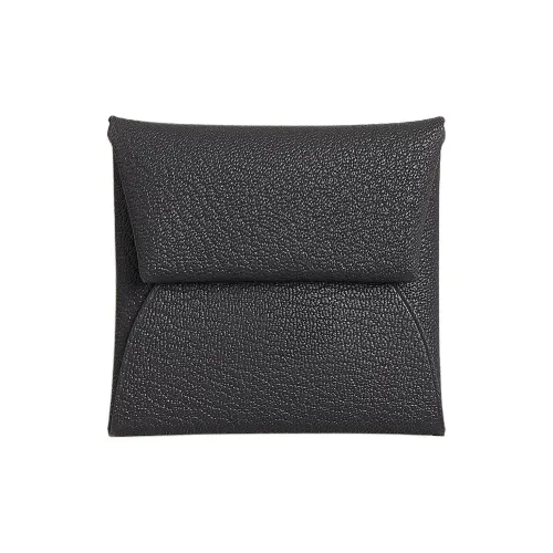 HERMES Bastia Mysore Шевро Мелочь Кошелек Женские Сланец Синий