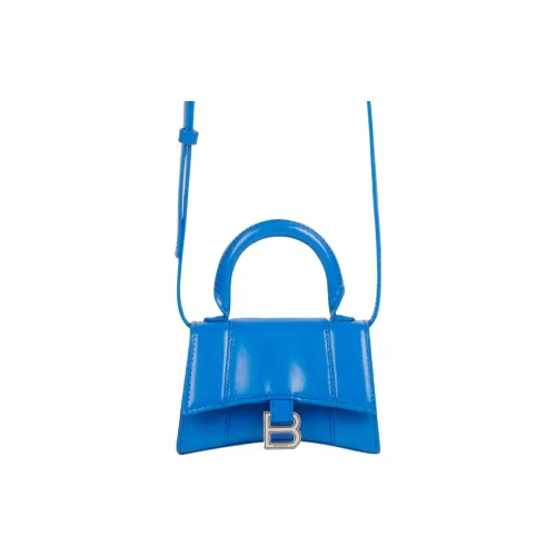 Balenciaga HOURGLASS Телячья кожа Сумка Hourglass Портативная Сумка через плечо Маленькая Женская Сумка Королевский синий