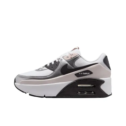 Nike Air Max 90 Low Топ Повседневная обувь Женская Белая Серебряная