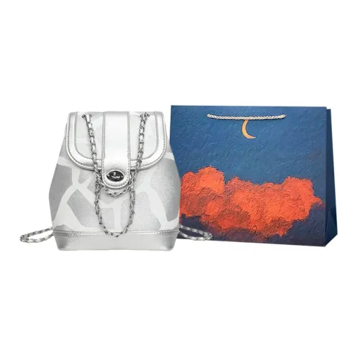 Elsvet ПУ (полиуретан) Carry Рюкзак Женский Серебряный Черный Коричневый