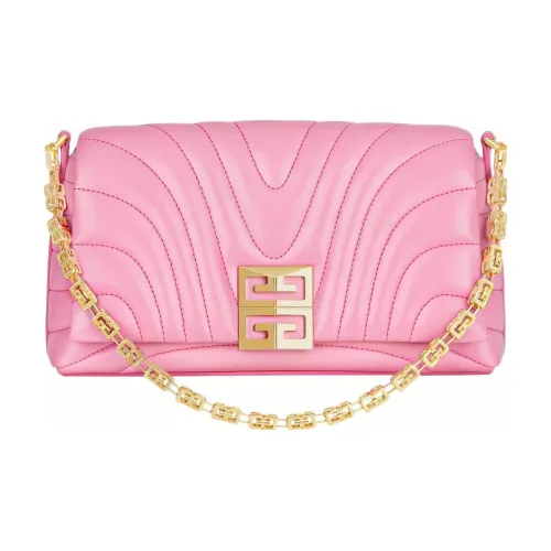 GIVENCHY 4G Лоскутное шитье Коровья кожа Ручная сумка через плечо Маленькая Женская Ярко-розовая