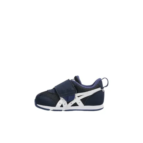 ASICS Idaho Baby Дышащий Устойчивый к истиранию Анти-KICK Низкий Топ Обувь для малышей Морской синий Белый Infant Wa Toddler