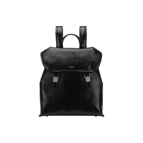 Tanita West Коровья кожа Рюкзак Большой Унисекс Черный