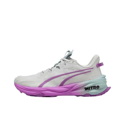 PUMA Fast Trac Nitro 3 Slip-Resistant Abrasion-Resistant Low-Top Беговые кроссовки Женские Серый Фиолетовый