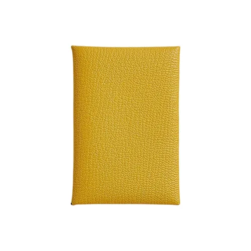 HERMES Calvi Mysore Шевро Кошелек Мелочь Кошелек Картхолдер Женские Fennel Алюминия Апельсин