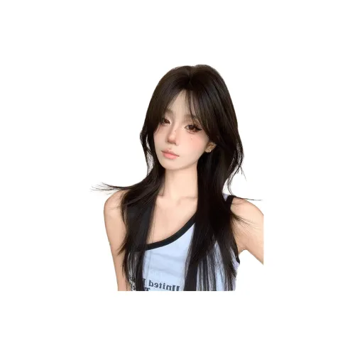 UMIFFA Сердцебиение Frequency Парики Темный чайный Волк Ласточкин хвост Длинный Прямые волосы Для формирования лица