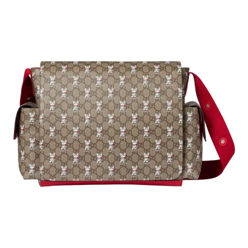 GUCCI Ophidia Canvas Bag Shoulder Bag Medium Women's Beige Dark Brown