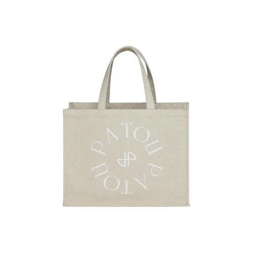 Patou Хлопок Тоут Сумка Сумка для покупок Сумка на плечо Сумка обычная Женская Бежевая