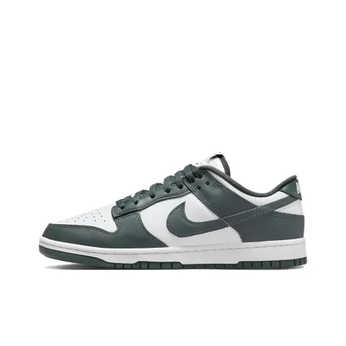 NIKE Dunk Кроссовки для скейтбординга Низкие Бело-зеленые Унисекс