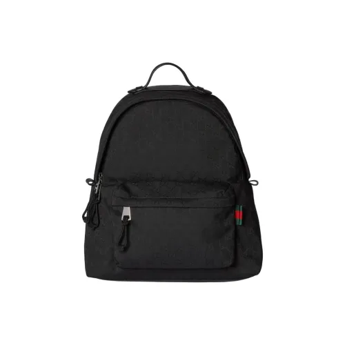 GUCCI 2025 Весенняя и Летняя Коллекция GG Холст Рюкзак Средний Мужской Черный