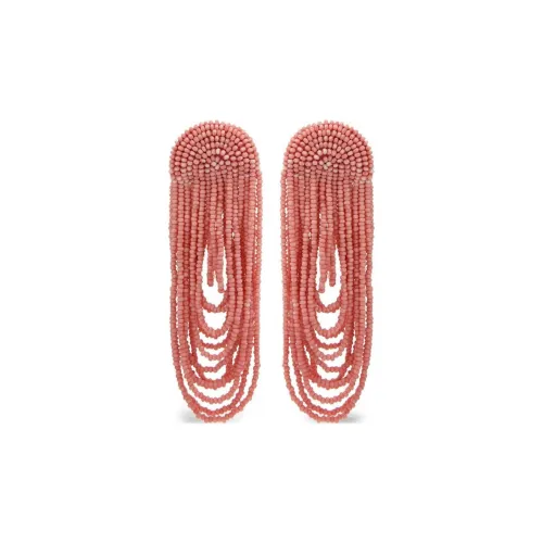 Oscar De La Renta Серьги из стекла женские цвет лососевый розовый
