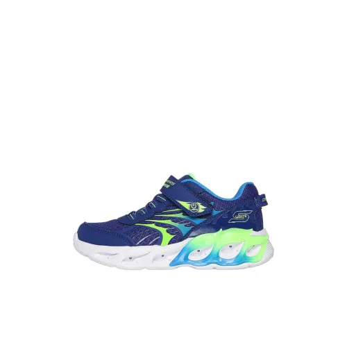 Skechers Kids S Lights Slip-Resistant Abrasion-Resistant Low Top Kids Lifestyle Shoes Blue Green Kids Skechers Kids S Lights Slip-Resistant Abrasion-Resistant Низкий Топ Детские Лайфстайл Обувь Синий Зеленый Детский