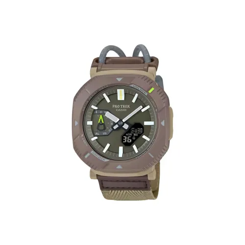 CASIO Солнечный механизм тканевый ремешок часы для мужчин циферблат кофе