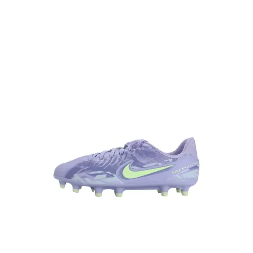 Nike Tiempo Legend 10 Slip-Resistant Abrasion-Resistant Low Top Детская футбольная обувь Фиолетово-желтая Детская