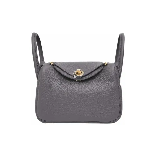 HERMES Lindy Clemence Bullock Кожа Сумка через плечо Мини Женская 85 Ардоиз Темно-сланцевый Серый