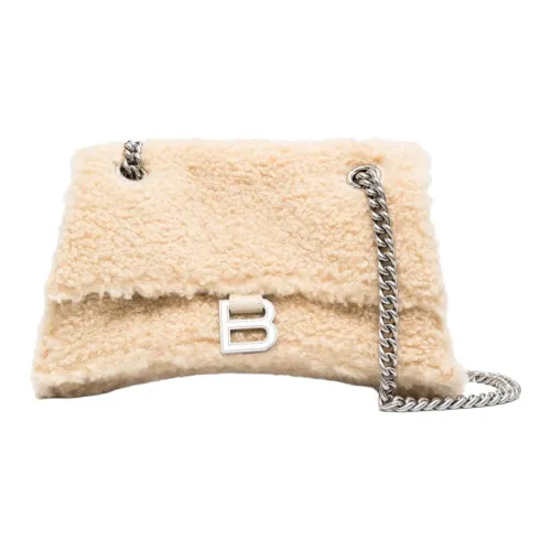 Balenciaga Crush Телячья кожа Сумка через плечо сумка Женская Бежевая