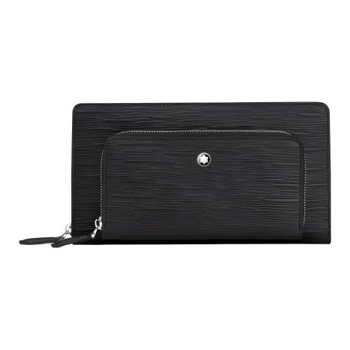 MONTBLANC Kindergarten 4810 Series Full Коровья кожа Крупнозернистая текстура Одно плечо Через плечо Клатч Мини Мужской Черный