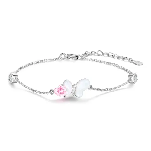 ZHENJIUJIU S925 Цепочка с подвесками Признание в любви Женская