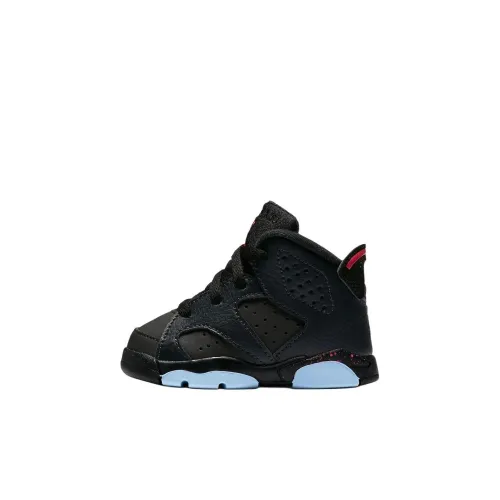 Jordan Air Jordan 6 Противоскользящая Устойчивая к износу Высокий Топ Обувь для малышей Черный Infant Wa Toddler