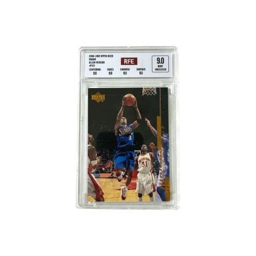 Верхняя колода Allen Айверсон 76ers 01 Сезон ПИК Эра 96 Золотое издание Звезда Карта 9 очков Сертифицированные карточки 1 шт