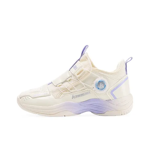 Кавасаки Traverse 2,0 Противоскользящее и Устойчивое к Износу Покрытие MID Топ Бадминтон Обувь Женская Бежево-фиолетовая