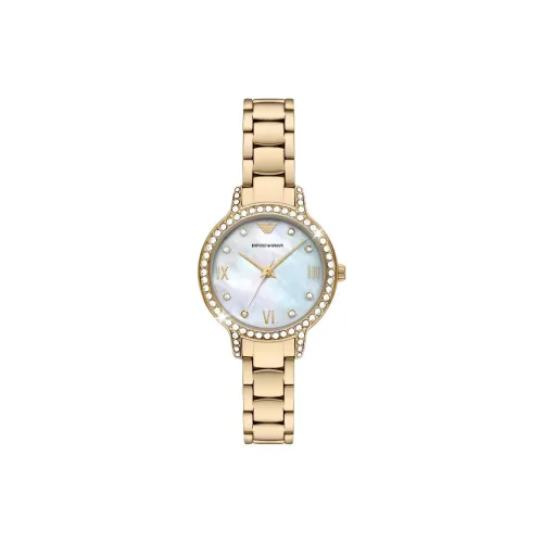 EMPORIO ARMANI Наручные часы Кварцевый механизм Ремешок из нержавеющей стали 32 мм Матирированный цветной циферблат Женские часы