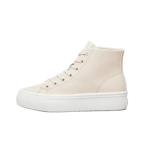CKJ CALVIN KLEIN JEANS Высокие Кроссовки для скейтбординга Женские Бежевые